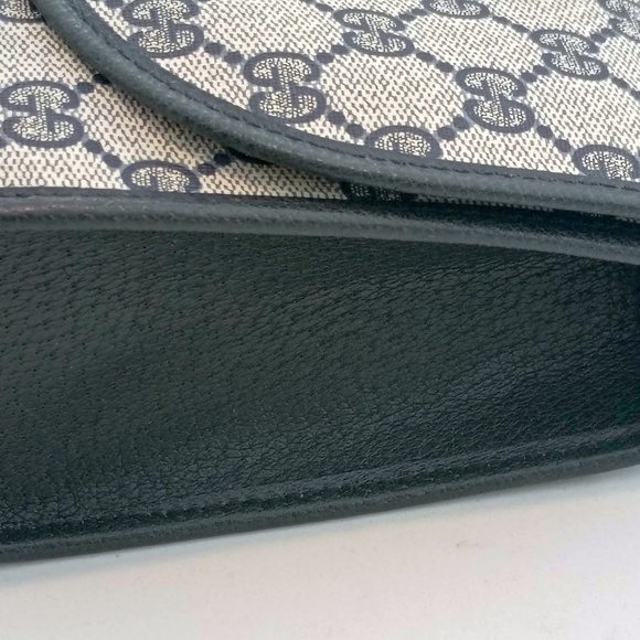 Rare GUCCI GG Supreme Sherry Line Clutch Bag PVC Navy Red (Excellent Condition) - Picture 5 of 16
